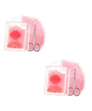Beavorty 2 Sets Women Beauty and Sticks Tool Tape Tapes Lace Sticky Sided Eye Traceless Stickers Transparent 6.9X5.1cmx2pcs Transparentx2pcs