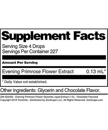 Evening Primrose Flower Glycerite Liquid Extract (1:5) - Chocolate Flavored (1 oz ZIN: 522450) - Buy Online on GoSupps.com