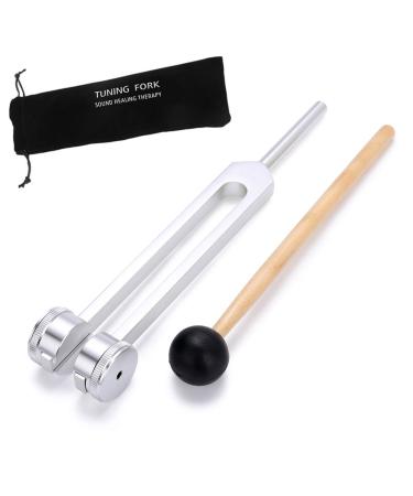 Bysameyee Tuning Fork 128 Hz C-128 Frequency Aluminum Alloy Medical Non-Magnetic Tuning Fork for Healing with Taylor Percussion Hammer Mallet 128Hz
