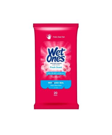 Fresh Scent Anti bacterial Travel Pack Wipes-Fresh Scent 20 Count (Pack of 3)