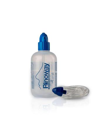 Nose Wash - Sinus Rinse - Nasal Irrigation - Neti Pot - Nasal Shower Rinoway 250ml Bottle nebulizing nozzle and tubing. Close