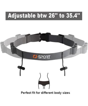 RJ-Sport Race Number Belt with 6 Gel Loops - Ideal for Triathlon, Marathon, Running & Cycling - Black - Buy Online on GoSupps.com