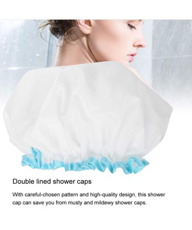 Double-Layer Waterproof Shower Cap for Adults - Thick Stretch Ladies Shower Cap (Small) - Buy Online on GoSupps.com