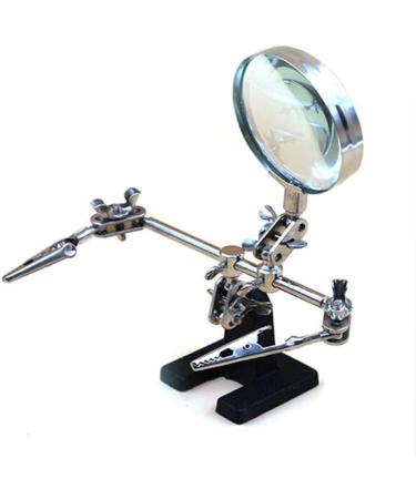 Magnifier Adjustable Magnifier Loupe Third Hand Magnifying Glass with Stand Hands Free with Auxiliary Clips and Soldering Iron Stand for Repairing/inspecting Micro Objects - Buy Online on GoSupps.com