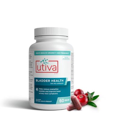 Utiva Bladder Health Natural Bladder Control Supplement for Overactive Bladder and Lower Urinary Tract Health Clinically Proven to Reduce Frequency and Urgency - 60 Capsules