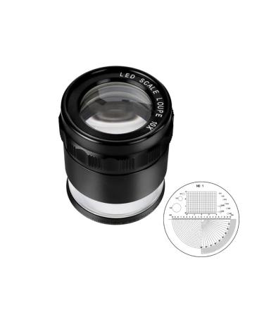 10X Magnifying Glass Multi-Scale Graticule Scale Magnifier Loupe Portable Pocket Optical Reading Magnifier Optical Magnifier