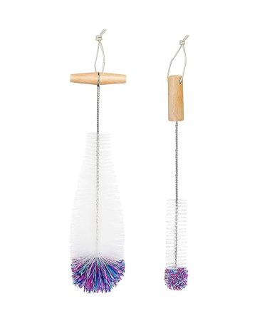 Facesunny Bottle Brush Pack of 2 Cleaning Brushes Cleaning Bottle Cleaner for Glass Bottles White
