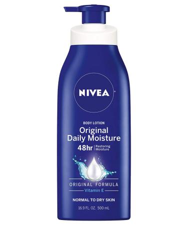 NIVEA Original Daily Moisture Body Lotion - 48 Hour Moisture For Normal To Dry Skin - 16.9 fl. oz. Pump Bottle