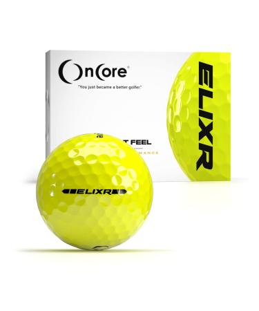 ONCORE GOLF ELIXR Tour Ball (2020) - High Performance Golf Balls - Yellow (One Dozen | 12 Premium Golf Balls) Unmatched Control, Distance, Feel & Performance