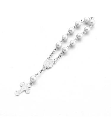 OralGos Rosary Bracelet with Cross - Acrylic Rosary Beads | Perfect Baptism Gift for First Communion & Baby Shower - Buy Online on GoSupps.com