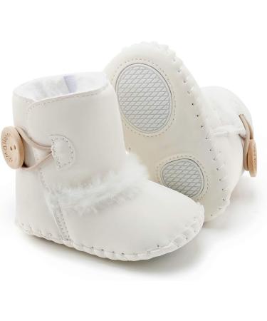 Sonsage Infant Baby Snow Boots | Anti-Skid Sole Ankle Booties | Winter Warm Crib Shoes | 12-18 Months | White - Buy Online on GoSupps.com