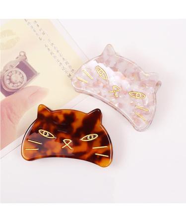 Cute Cat Hair Clips for Girls and Women - Set of 2 Claw Clips | Acetate Hair Accessories - Buy Online on GoSupps.com