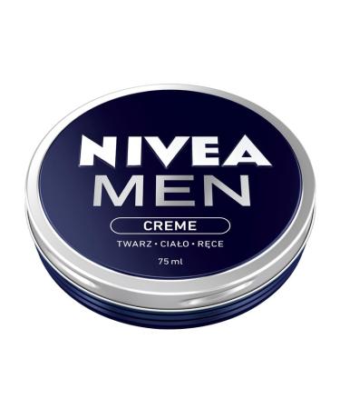 NIVEA MEN Creme Nourishing moisturizer for body face and hands 75ml Unscented 75 ml (1 pack)