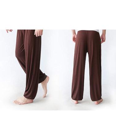 AvaCostume Men's Lightweight Modal Yoga Harem Pants - Coffee | Elastic Waist, Loose Fit, Pocket | Large - Buy Online on GoSupps.com
