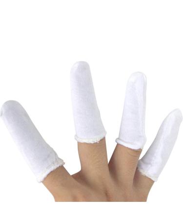 Onwon 100 Pieces Finger Cots Cotton Finger Guards Elastic Fabric Finger Gloves Finger Protection