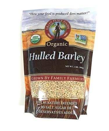 Grain Place Foods Non-GMO Organic Hulled Barley 2lb Bag-SET OF 2