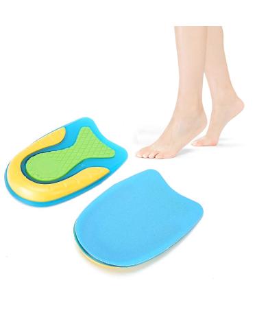 Gel heel pillow shoe inserts heel support 2 pair flannel TPE heel shell pads breathable gel absorbing support plantar heel pillow (s)