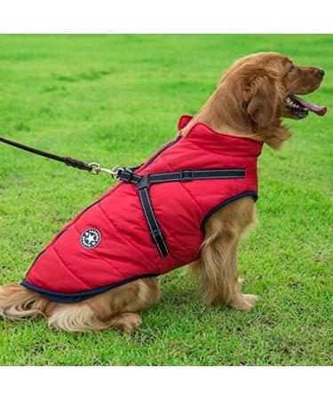 Dog Vest - Waterproof & Warm Dog Coat with Harness - 9 Colors Available (Red 5XL) - Winter Essential for Pets - Buy Online on GoSupps.com