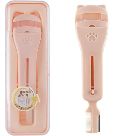 3 in 1 Portable Eyelash Curler Eyebrow Cutter & Comb - Mini Cat Claw Cute Makeup Tool with Extra Silicone Refill Pads - Perfect Gift for Women - Pink - Buy Online on GoSupps.com