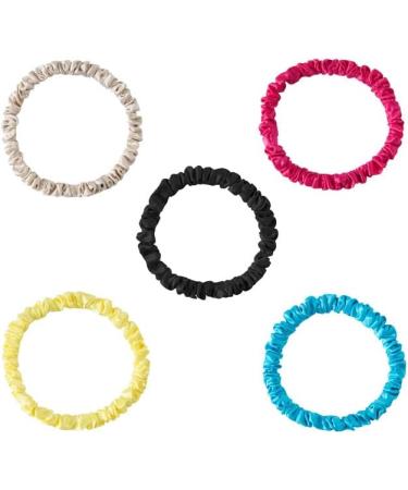 Townssilk 100% Pure Mulberry Silk Skinnie Hair Bobbles - 22 Momme Luxury Elastic, 5pc Set - Colour Combination8 - Buy Online on GoSupps.com