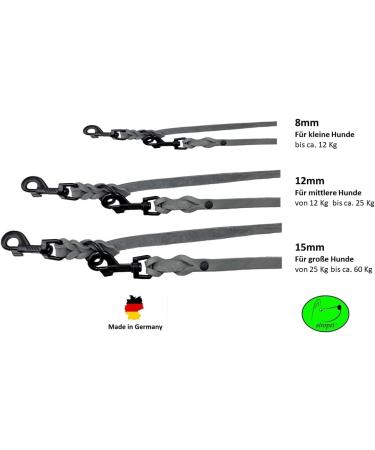 Adjustable Dog Liner for Small & Large Dogs - 2.40m Double Linen Leash with Black Hooks | Durable & Stylish Gray | Perfect for All Breeds - Buy Online on GoSupps.com