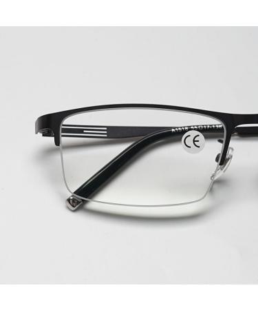 Vevesmundo Self-Tinting Blue Light Filter Glasses | Photochromic Sun Reading Glasses for Men | Metal Half-Brand Sunglasses with UV Protection - Buy Online on GoSupps.com
