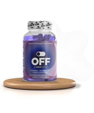 Off by Psic espacio Dietary Nutritional Supplement Night Time L theanine Pills for Adults Melatonin Sleep Aid Supplement for Relaxation Sleep Quality and Calm Mood (60 Count Pack of 1)