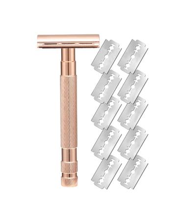 Vervmczn Durable Replaceable and Reusable Safety Razors with Double-Sided Blade Made of Stainless Steel D