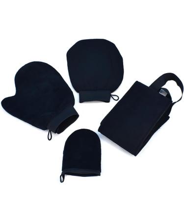 Selftanning Mitt Kit - 4 in 1 Tanning Mitt Set Tan Application Glove | Tan Mitt with Back Strap Exfoliate Gloves Face Mitt Finger Sleeve Back Applicator for Tanning Lotion - Buy Online on GoSupps.com