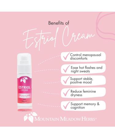 Mountain Meadow Herbs Bioidentical Estriol Cream | Physician Developed Hormonal Support for Menopause | 1000mcg Natural Estriol USP per Pump | 3rd Party Tested - Buy Online on GoSupps.com