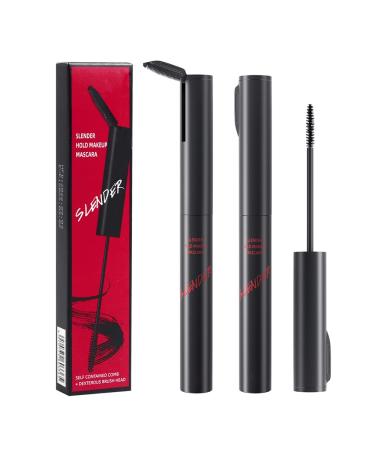 2 in 1 Waterproof Mascara, Small Brush for Thin and Short Eyelashes, Natural Lengthening and Thickening Effect, Extra Long Eyelashes, Volumizing Eyelashes, Anti-limescale. (1 Pcs)