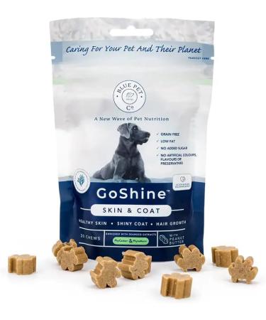 Blue Pet Co GoShine Skin & Coat Health Supplement for Dogs - 30 Chews | Promotes Healthy Skin & Shiny Coat | Enriched with Seaweed Complexes & Peanut Butter - Buy Online on GoSupps.com