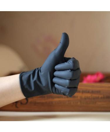 Buy Minkissy 10-Piece Reusable Black Latex Gloves - Ideal for Salon Hair Coloring Food Processing & Household Cleaning - Medium Size - Buy Online on GoSupps.com