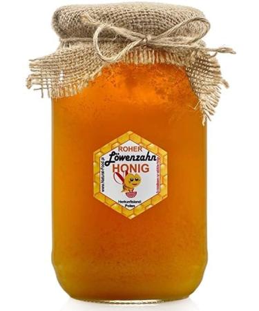 Natural food raw honey - directly from the beekeeper - raw of course - without additives - unfiltered - not thrown or heated - gift idea - 1.1 kg - dandelion honey dandelion honey 1.1 kg (1 Pack)