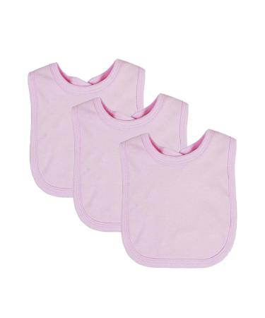 Royal Icon Baby Bibs 0-6 Months & 6-12 Months 100% Organic Cotton Hook and Loop Baby Feeding Bibs - Soft Absorbent Baby Bib - Adorable baby weaning bib For Toddler Boys and Girls Set of 3/6 /12Pc 3 x Pink