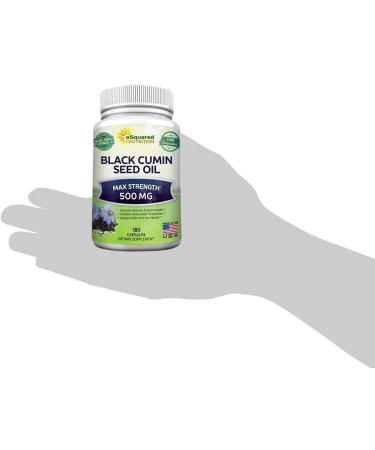 Black Cumin Seed Oil 500mg - 180 Capsules - Cold Pressed Nigella Sativa Supplement for Skin & Hair Health - Virgin & Non-GMO - Buy Online on GoSupps.com