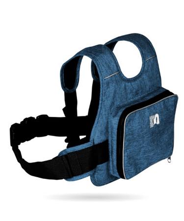 Children's motorcycle safety belt motorcycle children's baby fall protection adjustable length with reflective stripes suitable for children between 2 and 12 years (blue)