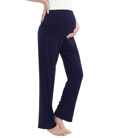 Amorbella Womens Maternity/Pregnancy Sweatpants Long Yoga/Pajama/Lounge Pants Over The Belly XXL Navy
