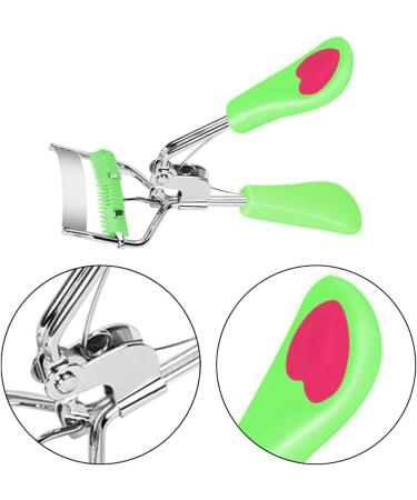 2 Pcs Stainless Steel Eyelash Curlers with Built-in Comb - Black Green Eye Makeup Toolset for Girls - Buy Online on GoSupps.com