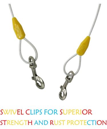 Petest Reflective Lead for Large Dogs - 4.5m (15ft) Yellow & Silver Supports up to 90lbs (40.8kg) - Ideal for Safe Outdoor Adventures - Buy Online on GoSupps.com