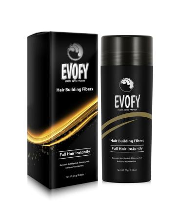 Hair Fiber Hair Fibers for Thinning Hair & Bald spots Hair Building Fibers Natural and Undetectable Instantly Thicker Fuller Hair in 30 Sec Hair Powder for Women & Men (Black) 25g