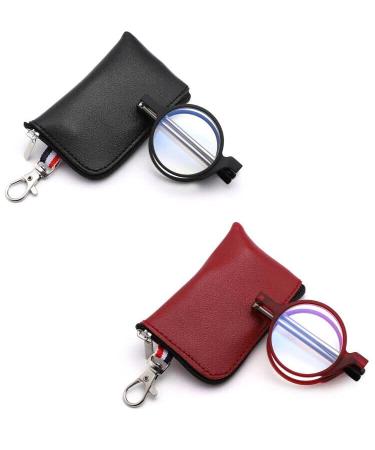 In addition round tr90 foldable blue light filter Reading glasses for men and women with spring hinge Lightweight anti-blue computer glasses 2 stubborn (black+red) 1.5 x