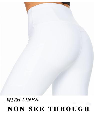 Kcutteyg Women's Yoga Pants with Pockets | High Waisted Leggings for Workout & Sports | White, Medium - Buy Online on GoSupps.com
