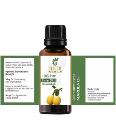 Buy 100% Pure Marula Oil - Undiluted Carrier Oil - Natural Therapeutic Grade 0.51 Fl.OZ - International Shipping Available - Buy Online on GoSupps.com