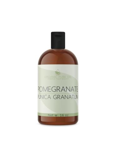 Pomegranate Seed Oil - 16 oz Unrefined Pure & Organic Sourced From Seed Extra Virgin Cold pressed Rich with Antioxidants for Skin Face Hair Nails Cuticles By Organic Pure Oil