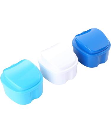 Gleavi 6 STK Denture Storage Box | Dishwasher-Resistant Prosthetic Container for False Teeth | White & Blue | 10x9x7cm | 2 Pack - Buy Online on GoSupps.com