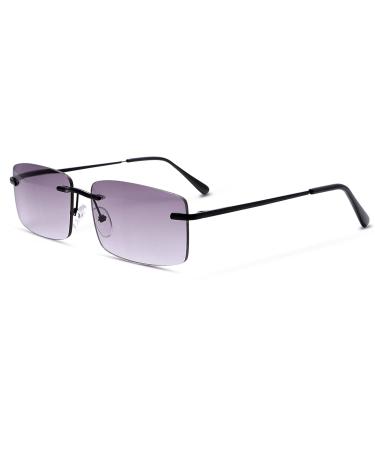 YIMI Full Lens Reading Glasses for Men Women Spring Hinge Anti Blue Light UV400 Protection Sun Readers Shades Tinted Glasses Black 2.5 x