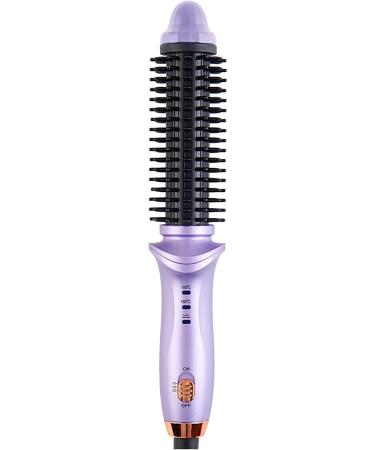 Mini Curling Iron Travel Hair Brush - Anti-Scald Round Hot Brush for All Hair Types | Professional Instant Heat Up Curling Wand | Purple - Buy Online on GoSupps.com