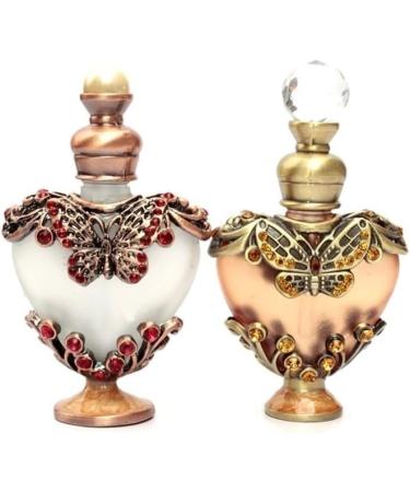DFJOENVLDKHFE Perfume Bottle Empty Frosted Glass Essential Oil Bottle Refillable Empty Jewelry Decoration Crystal Bottle Bronze color 10ml - Buy Online on GoSupps.com