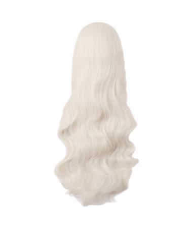 MapofBeauty 32 inch Curly Anime Costume Wig - Platinum Gold Long Hair with Side Bangs for Cosplay - Buy Online on GoSupps.com